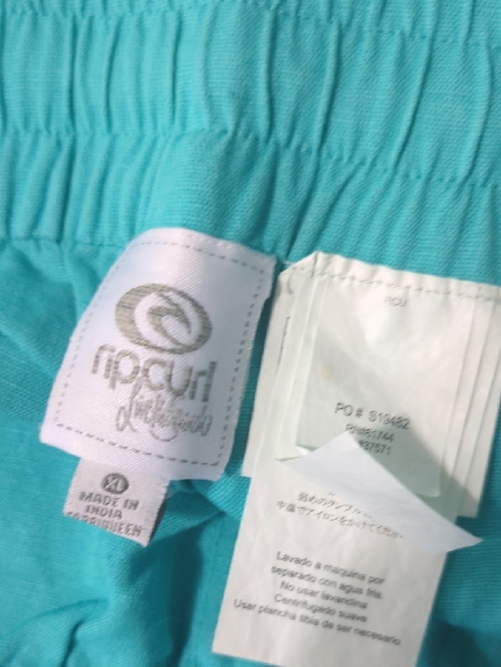 Rip Curl Teal Wide-Leg Drawstring Pants - Picture 5 of 5